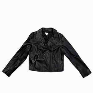 J.Crew Women’s Black Lambskin Leather Moto Jacket M Mint Condition